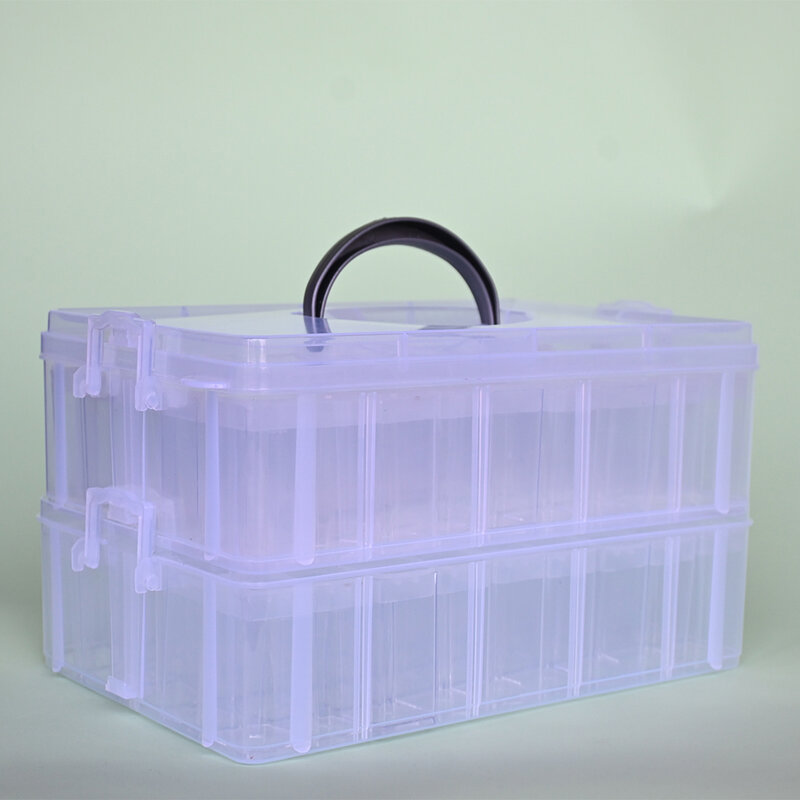 Caja de almacenamiento de tres capas para pintura de diamantes, accesorio desmontable para bordado, herramientas multiusos