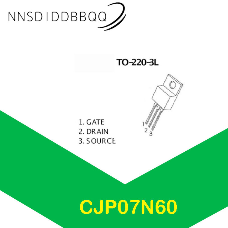 Transistor MOSFET CJP07N60, juego de transistores de efecto de campo IC, TO-220-3L, componentes electrónicos, 1 ud.