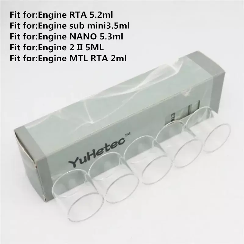 Motore 2 II 5 pezzi YUHETEC tubo di vetro di ricambio per OBS Engine SUB Mini NANO MTL RTA tubo di vetro