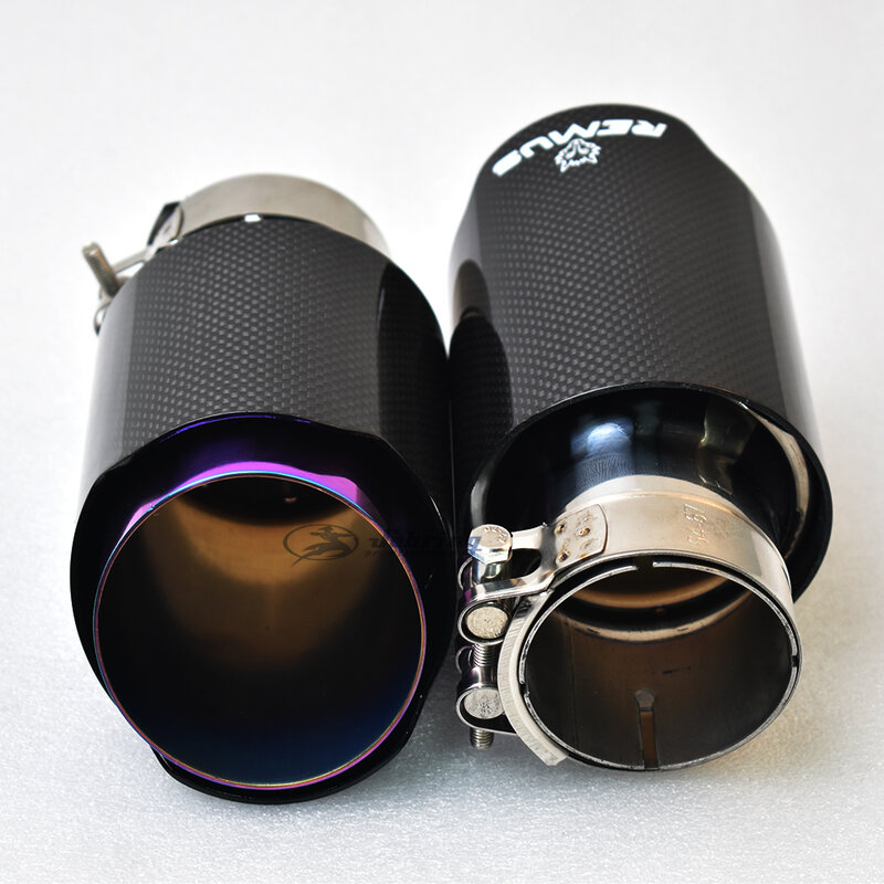 1PC REMUS Car Exhaust tip Purple Pipe  Glossy Carbon Fiber Plain Muffler pipe Automobile parts exhaust pipe modification