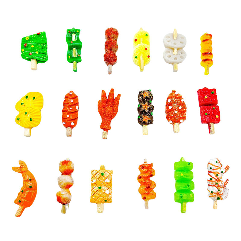 5Pcs 1/12 Dollhouse Miniature Accessories Mini Barbecue Kebabs Baking Chicken Feet Shrimp Simulation Food for Doll House Decor