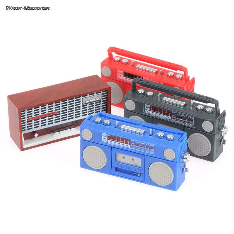 1:12 가구 장식 액세서리 장난감 인형 집 미니어처 라디오 모델 레코더 플레이어 장난감 인형