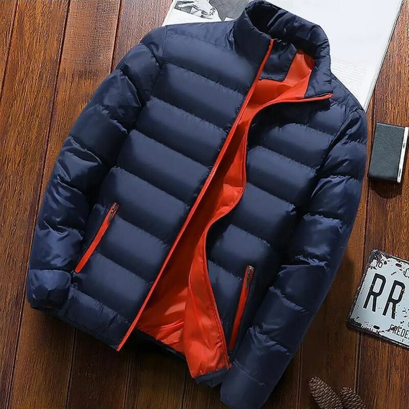 Jaket Puffer ringan hangat untuk pria, jaket musim dingin 2024, jaket parka berlapis, pakaian luar kardigan pria, pakaian jalanan