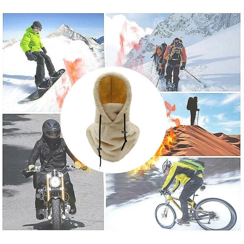Hood masker Ski Balaclava musim dingin untuk cuaca dingin tahan angin dapat diatur hangat tudung penutup topi syal A6N5