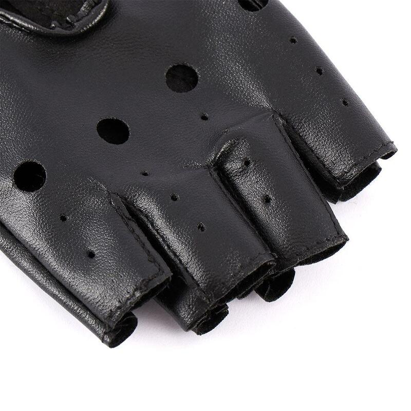 Новые женские черные перчатки на полпальца из искусственной кожи для вождения