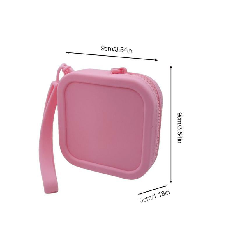 Erwachsene Kinder Reiß verschluss Silikon Schlüssel Brieftaschen Kopfhörer Tasche Mini Silikon Aufbewahrung schlüssel Tasche Frauen Quadrat Silikon Geldbörse Tasche