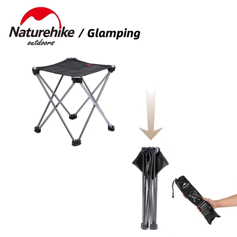 Naturehike Outdoor Ultralight Aluminium Alloy Stool Folding Compact Portable Fishing Stool Collapsible Camping Seat Hiking Stool