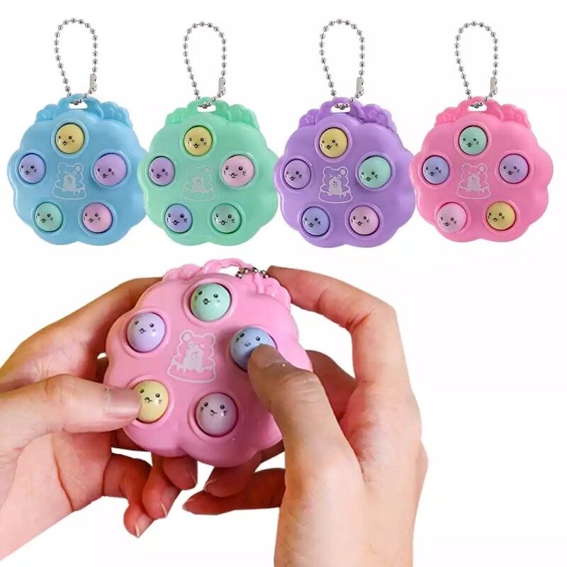 Fun Whack A Mole Chaveiros Descompressão Fidget Brinquedos Brinquedos infantis para crianças Simples Covinhas Portátil Dedo Antistress Brinquedos