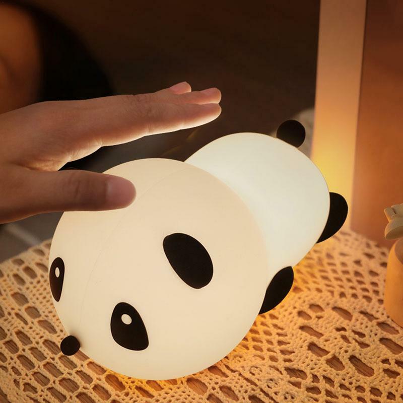 Panda Pat Lamp com Carregamento USB, Luz Noturna, 7 Cores, Produtos de Iluminação, Sala de Estar, Quarto de Estudo