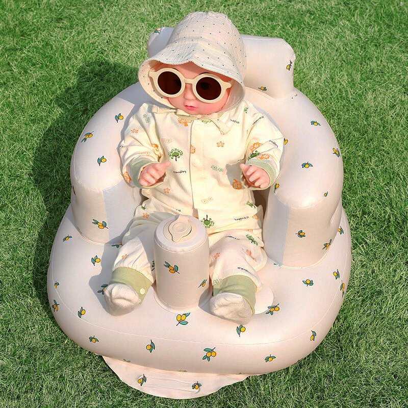 Inflatable Baby Chair Sofa Children Puff Soft Portable Bumper Bath Chairs PVC Multi-function Seat Practice Sitting Bath Stool