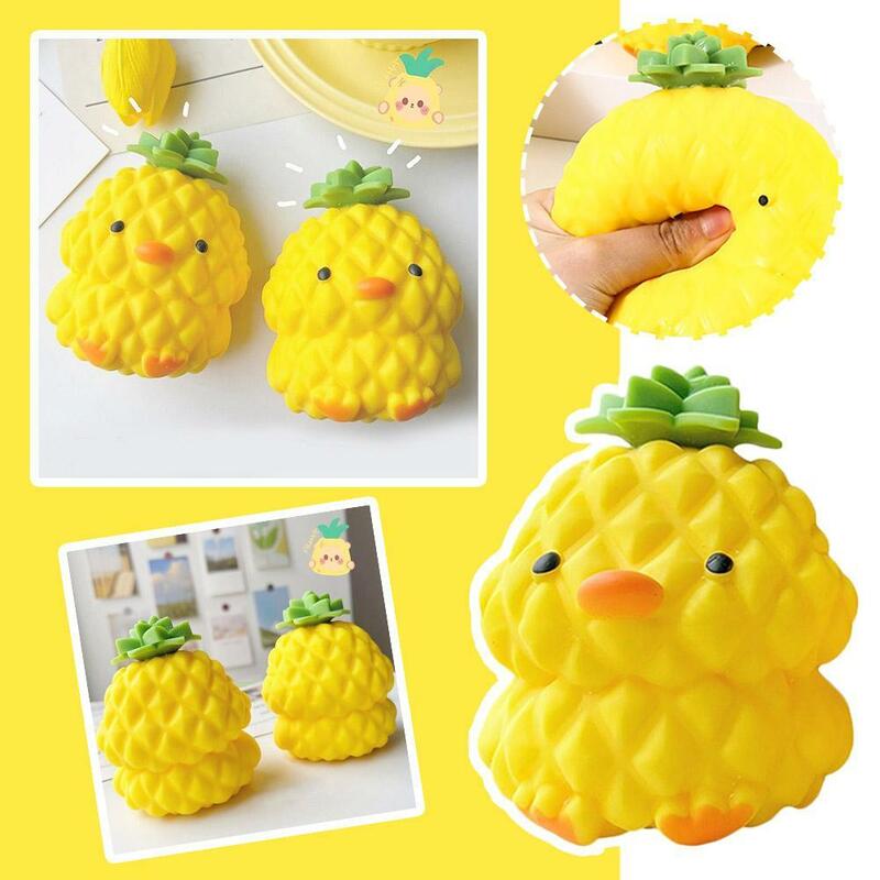 Duck Pineapple Stress Relief Toy Animal Duck Stress Relieve Ball Chicken Fruit Squeeze Fidget Sensory Toys