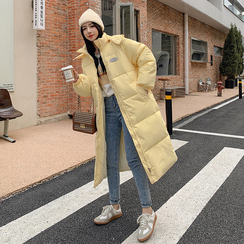 Winter women's Korean version warm down jacket, thickened bread jacket, zippered mid length fashionable cotton coat