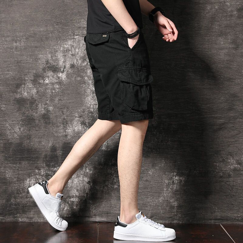 Men's Cargo Shorts Loose Baggy Multi Pocket Male Short Pants Wide Black Y2k Jorts Summer Popular Clothing Luxury Free Shipping