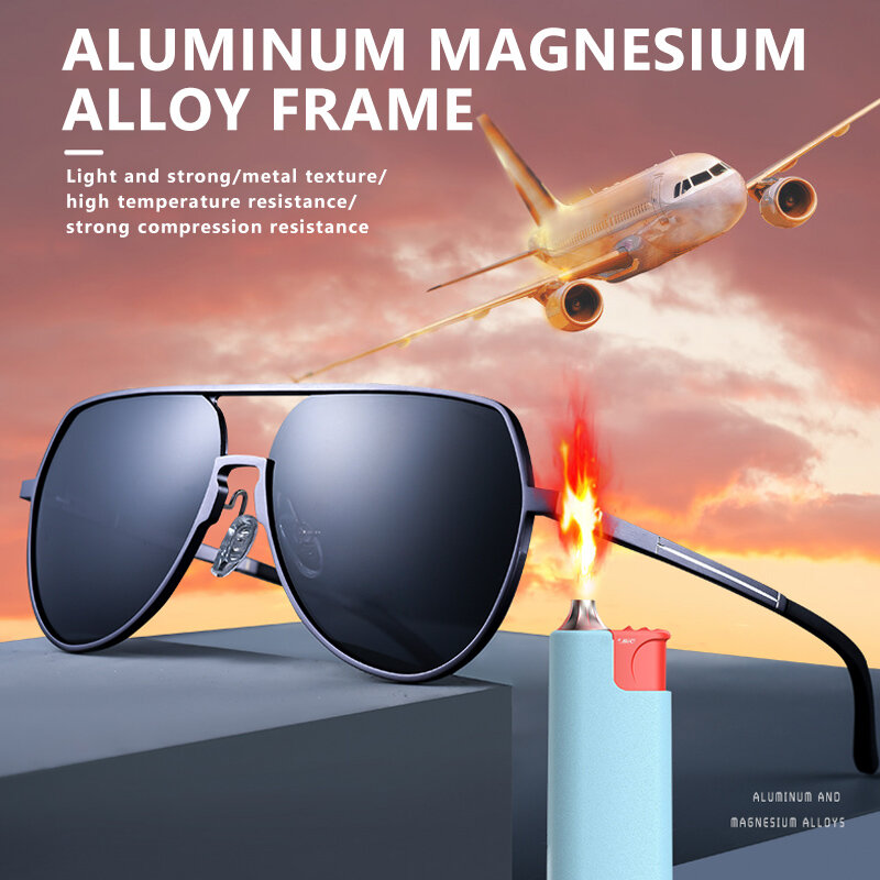 Gafas de sol fotocromáticas de aluminio para hombre y mujer, lentes de sol polarizadas con espejo UV400, clásicas, antideslumbrantes para conducir