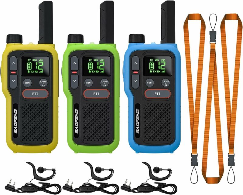 BAOFENG Walkie Talkie GT-18 PMR446, Radio bebas lisensi untuk anak-anak dewasa, jarak jauh dapat diisi ulang baterai 1500mAh