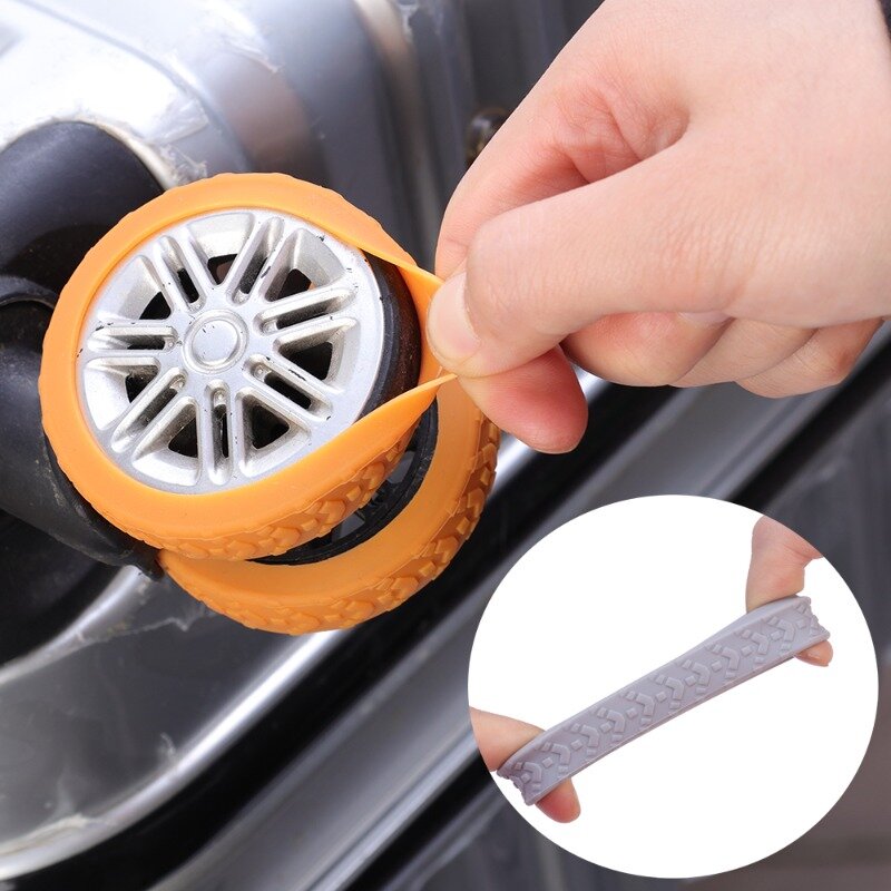 1/8Pcs Thicken Texture Silicone Wheels Protector For Luggage Reduce Noise Travel Luggage Wheels Cover Luggage Accessories
