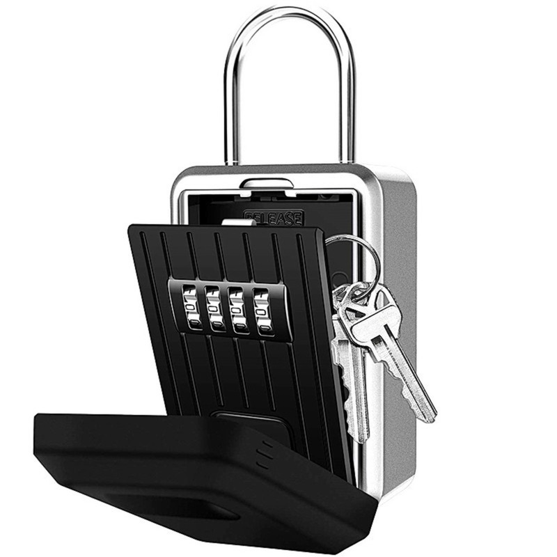 4 자리 조합 암호 키 안전 벽 장착 가능, 야외 키 보관 잠금 상자 재설정 암호 키 커버