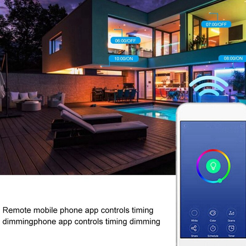 Lampu sorot LED, Wifi aplikasi pintar peredupan lampu sorot bulat kontrol suara lampu berubah warna RGB bekerja dengan Alexa