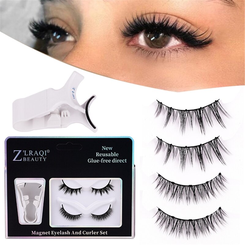 Z'LRAQI BEAUTY Magnetic Eyelashes Reusable False Eyelashes 3D Magnetic Lashes Natural Comfortable Magnetic Eyelashes for Women