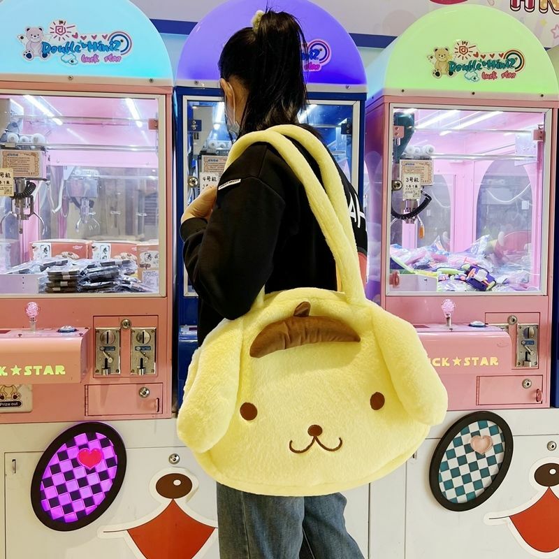 Плюшевая женская сумка на плечо Hello Kitty Melody с мультяшным рисунком, женская сумка-тоут, модная вместительная сумка для покупок, Женский кошелек для путешествий