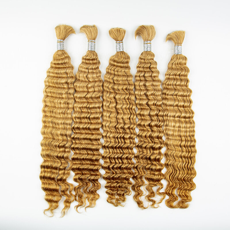 Gekrulde Maagdelijke Haarbulken Voor Het Vlechten Van Voorgekleurde Diepe Golf Natuurlijke Menselijke Haarbulk Geen Inslag Haarverlenging