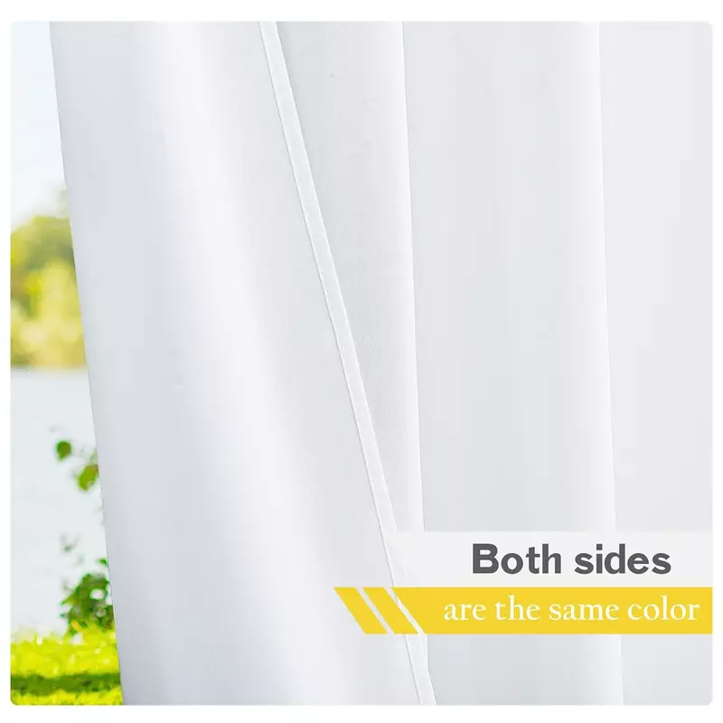 RYBHOME-cortina exterior impermeable Extra a prueba de viento para Patio, ojales de acero inoxidable superior e inferior para porche, ahorro de energía
