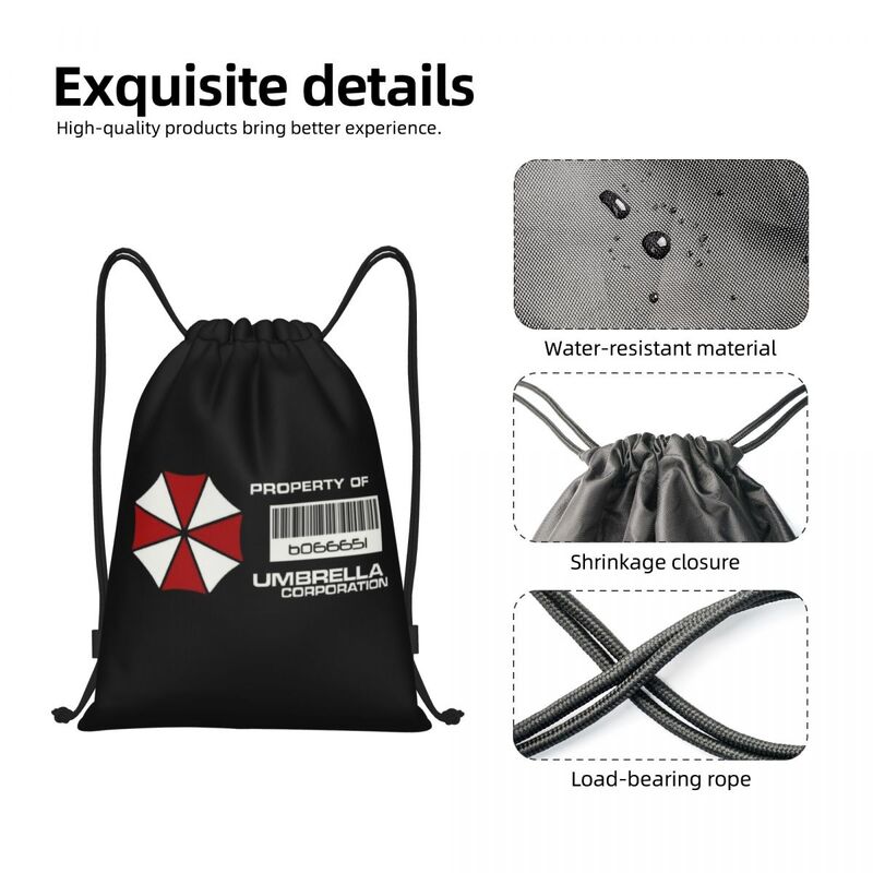 Custom Umbrellas Corporations Movie Game Cosplay Drawstring Bags for Training Yoga Backpacks Women Men Sports Gym Sackpack