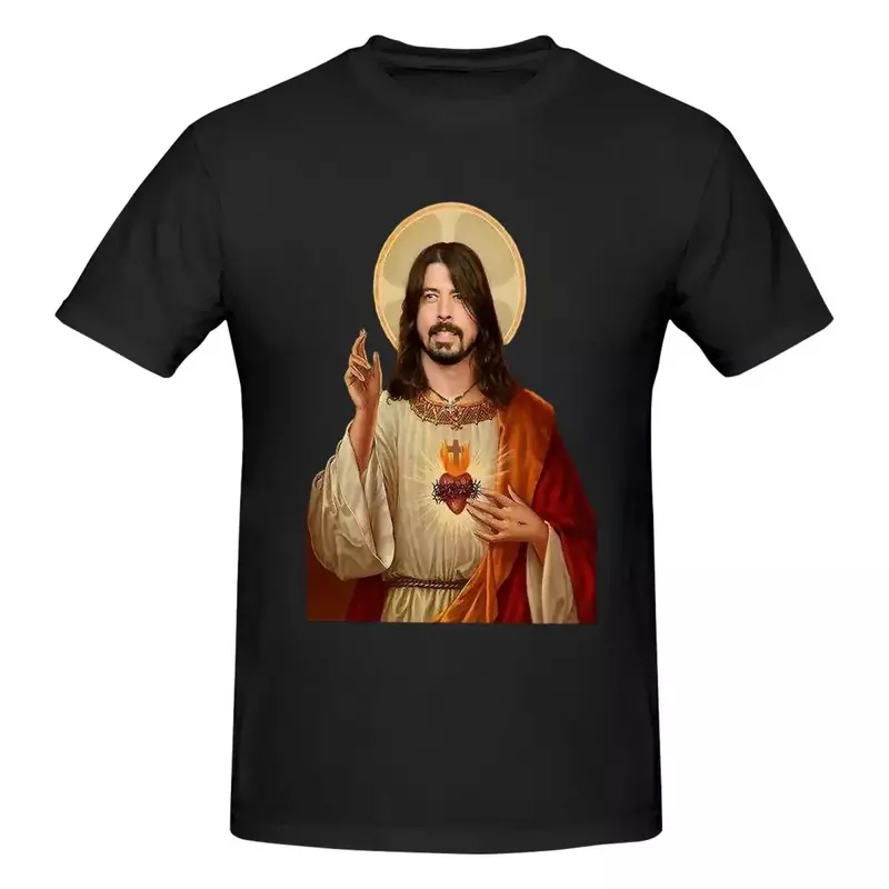 Dave Grohl Oversized Jesus T-Shirt, Roupa Masculina, Tops O-Gola, Camisas de Verão, Engraçado, S-6XL