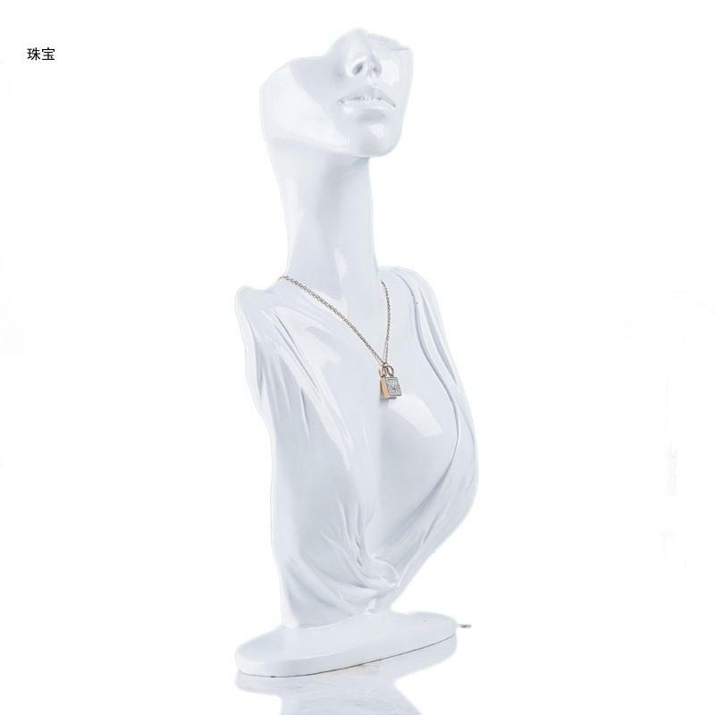 X5QE Stylish Jewelry Display Rack Mannequin Shaped Necklaces Earring Holder