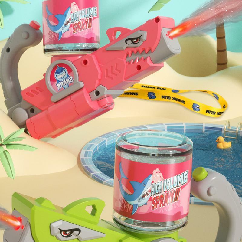 Brinquedos aquáticos para festas na piscina Playgrounds, Ilumine o som do brinquedo, Forma de tubarão, Portátil, Criativo, Verão