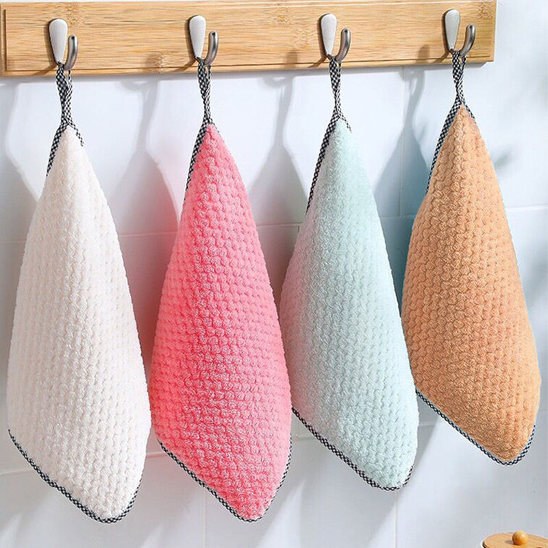 Anti-Oil Kitchen Towel  Microfiber Kitchen Cleaning Cloth Thicken Absorbent Scouring Pad Kitchen Daily Dish Towel