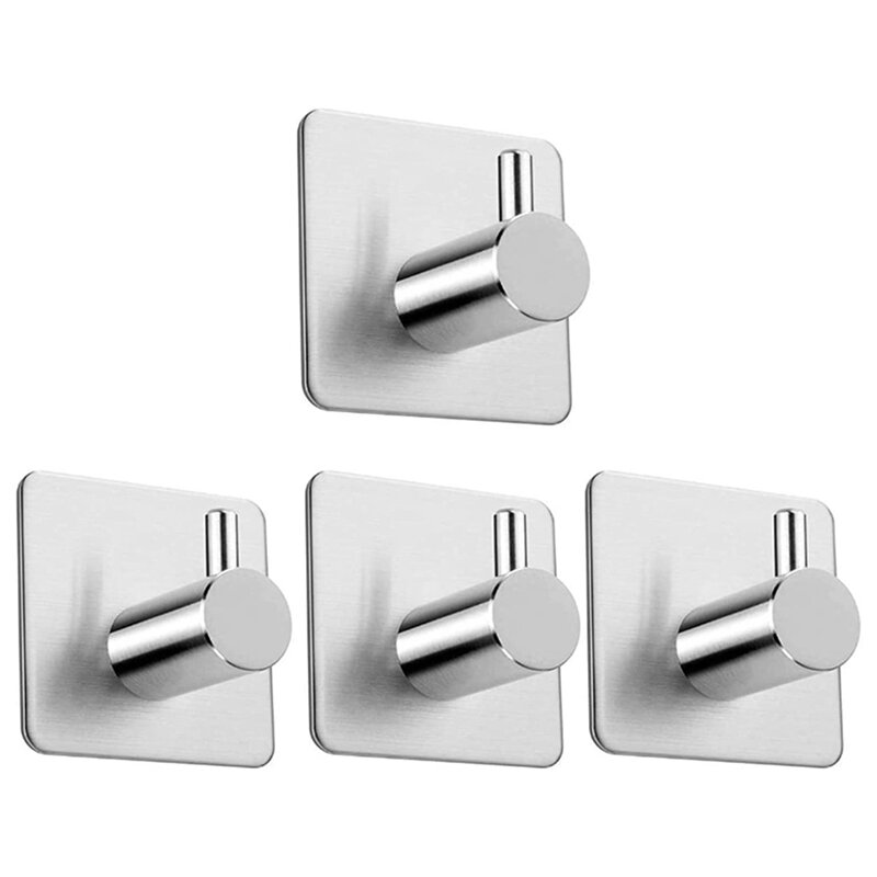 No Drilling-Stainless Steel Hooks Self-Adhesive With Adhesive Pads- For Wet Rooms