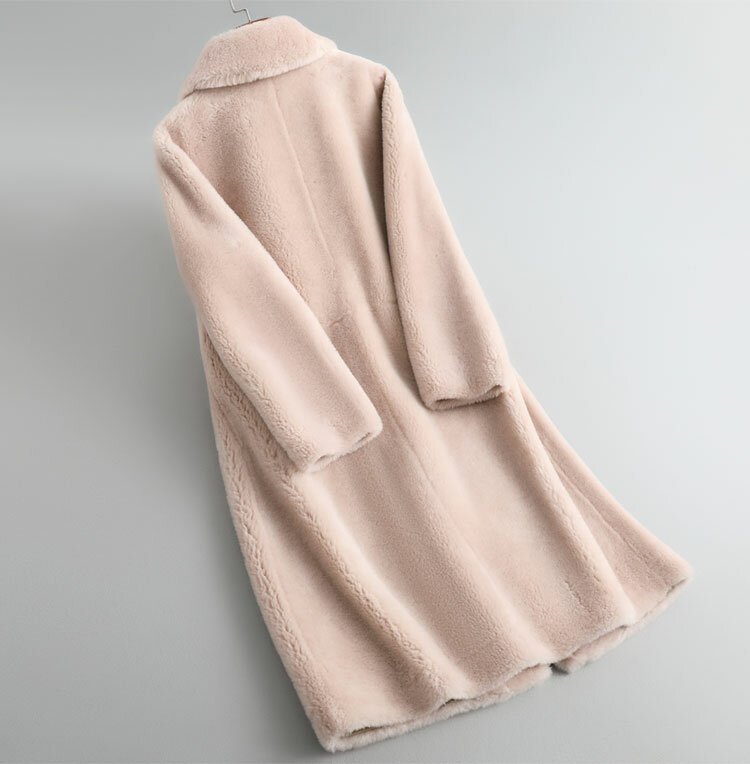 AYUNSUE-Chaqueta de lana de longitud media para mujer, abrigo de piel, prendas de vestir coreanas, abrigo elegante, Invierno