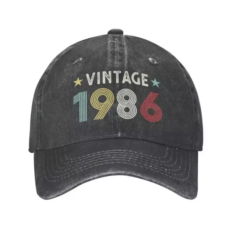 Gorra de béisbol de algodón personalizada para hombres y mujeres, sombrero de papá transpirable, ropa de calle, Vintage, cumpleaños de 1986 años
