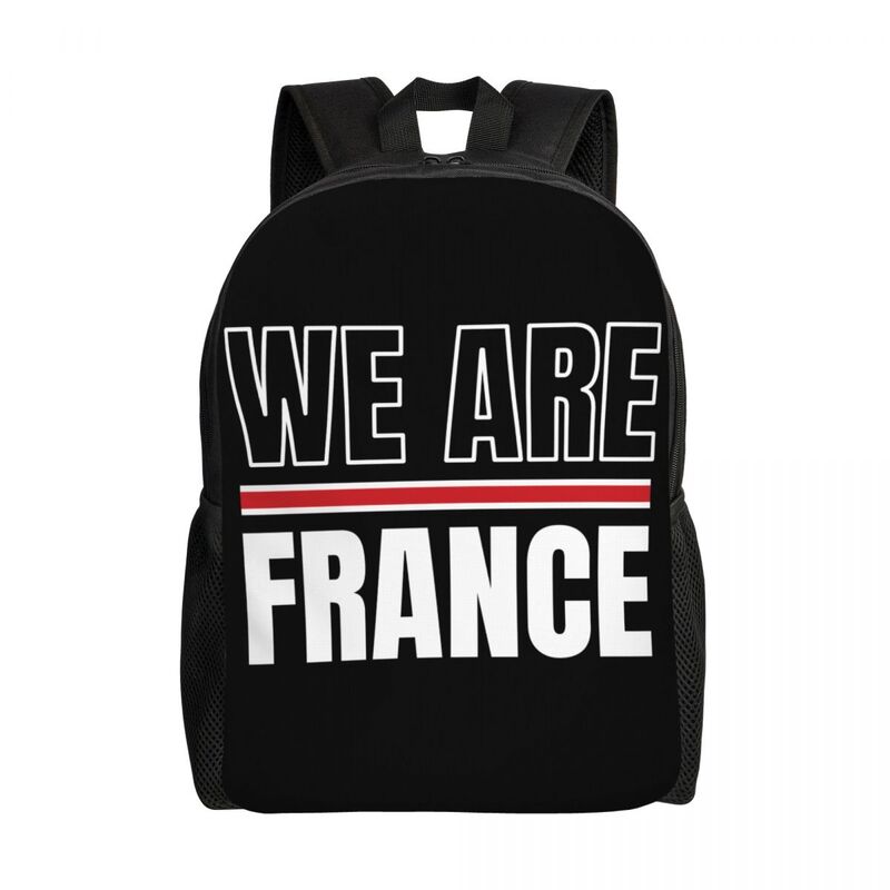Niestandardowy plecak Jesteśmy Francji dla kobiet Mężczyźni Wodoodporna torba szkolna z nadrukiem Bookbag