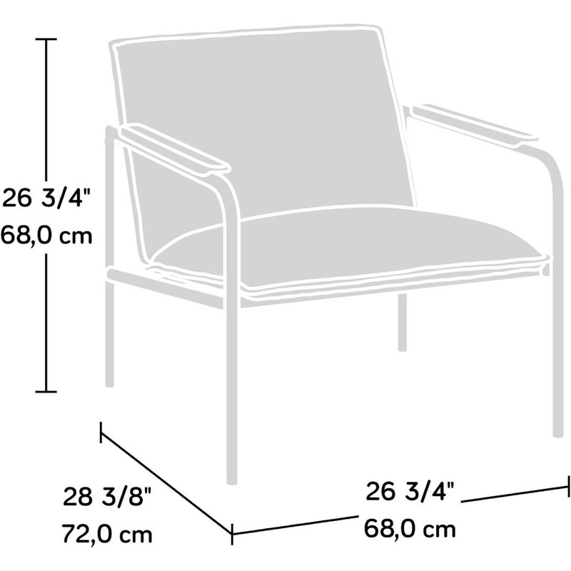 Sauder Boulevard Café Lounge Chair, acabamento metal camelo