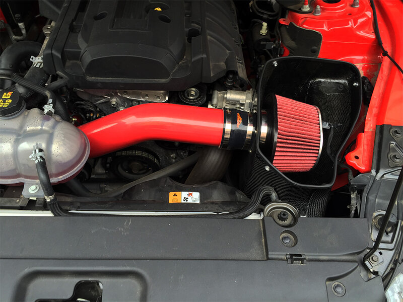 EDDYSTAR filtro per kit di aspirazione dell'aria fredda con scudo termico per tubi rossi di qualità più venduto per Ford Mustang Mondeo Focus