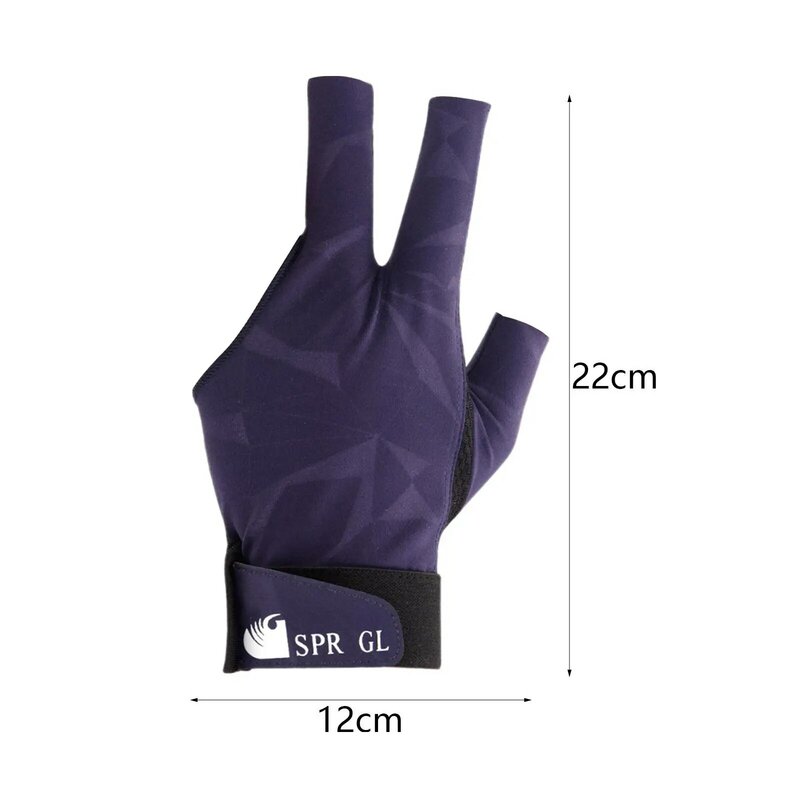 Guante de billar de 3 dedos para mano izquierda, accesorios de billar, guante de Taco de piscina ajustable, guante elástico para interiores