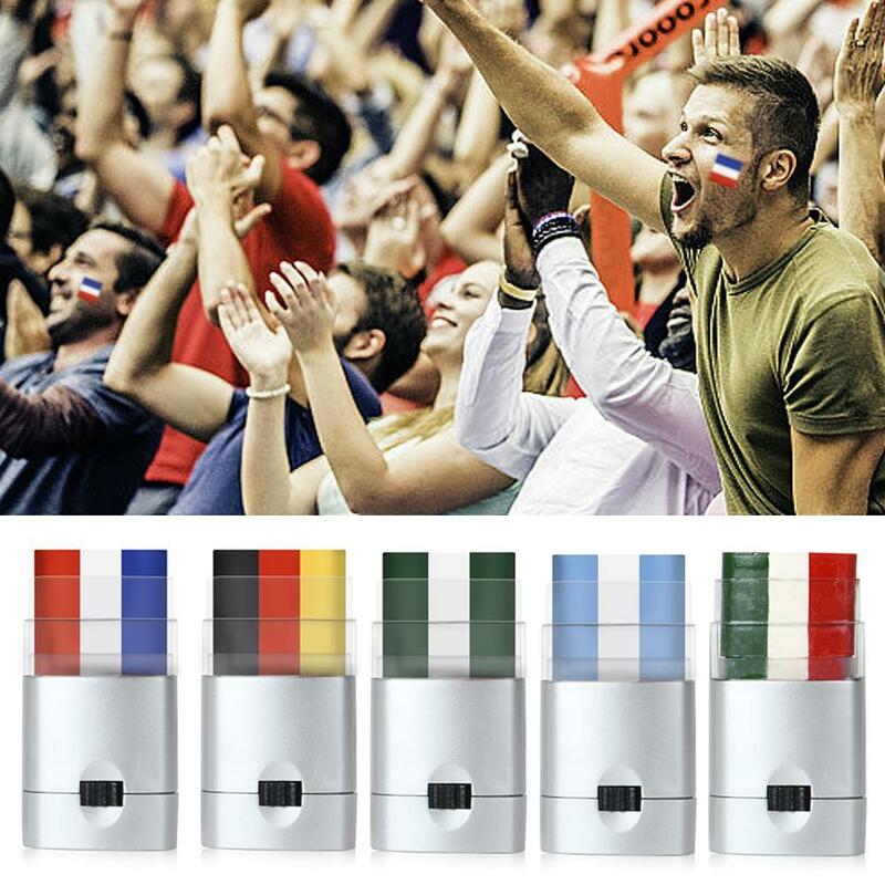 Country Flag Face Paint Stick Stripe Football Fan Brush Stick Face & Body Paint For France Netherlands Flag Euros Sports Events