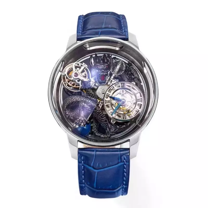2024 Nieuwste Jacob Mechanische Tourbillon Horloge Kristal Materiaal Waterdicht Hemelse Draak Heren Limited Edition Horloge