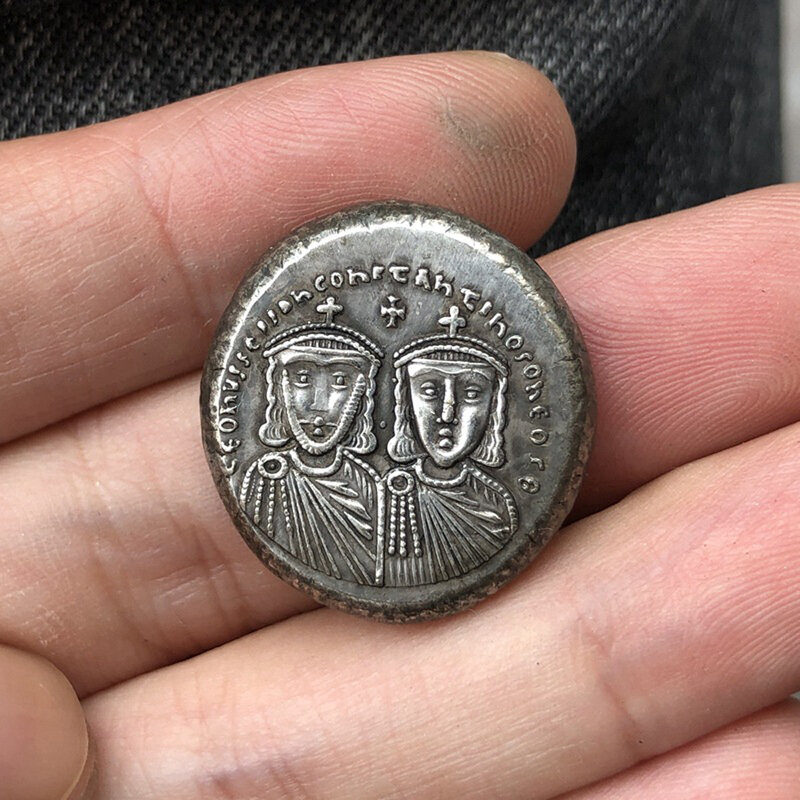 Luxury Antique Greece Brave knight Funny 3D Novelty Art Coin/Good Luck Commemorative Coin Pocket Fun Coin+Gift Bag