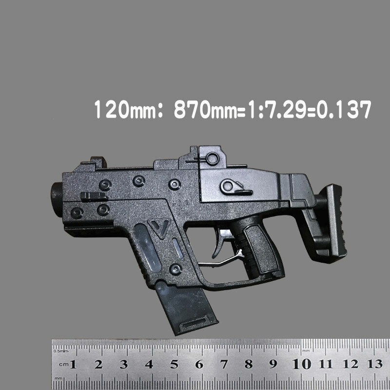 새로운 1:6 미니 기관단총 미니어처 모델 총 키 체인, 플라스틱 금속 쉘 소년 생일 선물 스트레스 방지 장난감