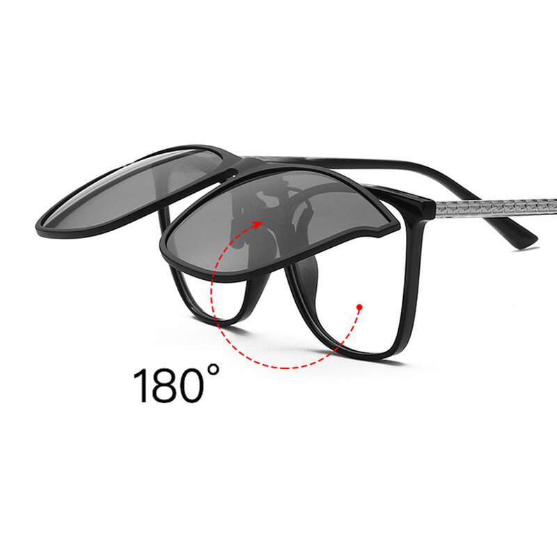 Солнцезащитные очки с клипсой для мужчин и женщин, поляризационные, меняющие цвет, фотохромные, винтажные, для вождения ночью