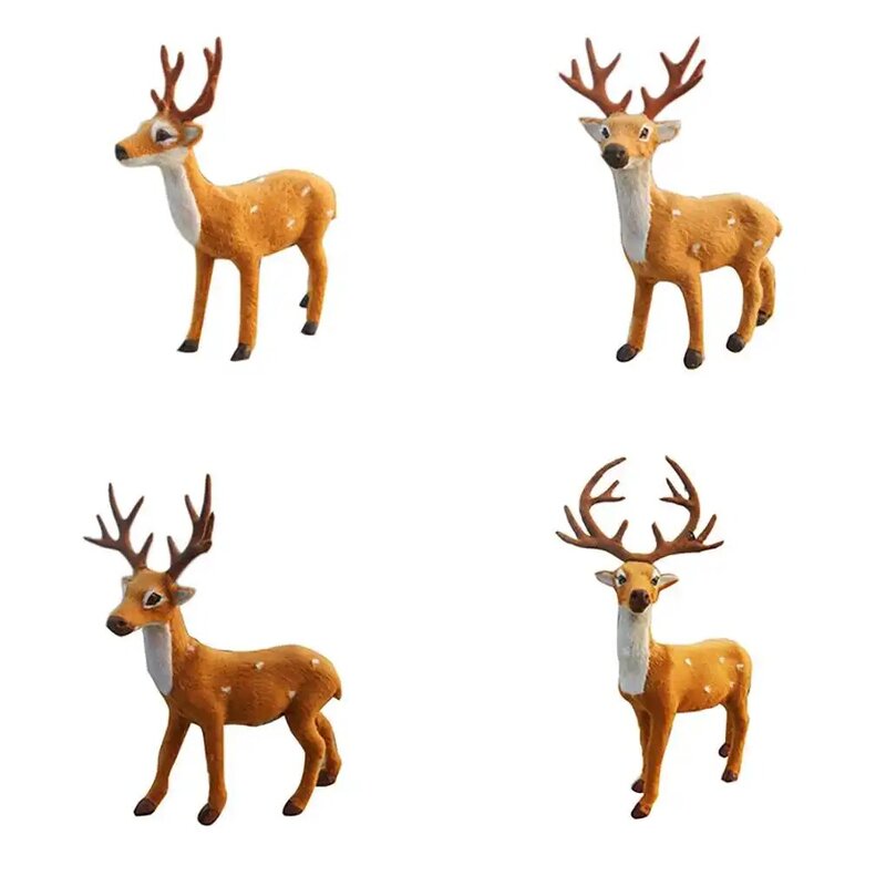 Simulação Plush Reindeer Christmas Deer, Xmas Elk Decorações para Casa, Enfeites de Ano Novo, 15 cm, 20 cm, 25 cm, 30cm, 2023
