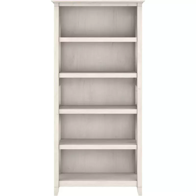 Bedroom Storage Locker Key West Bookcase Shelf in Linen White Oak | Farmhouse Bookshelf Display Cabinet for Library Living Room