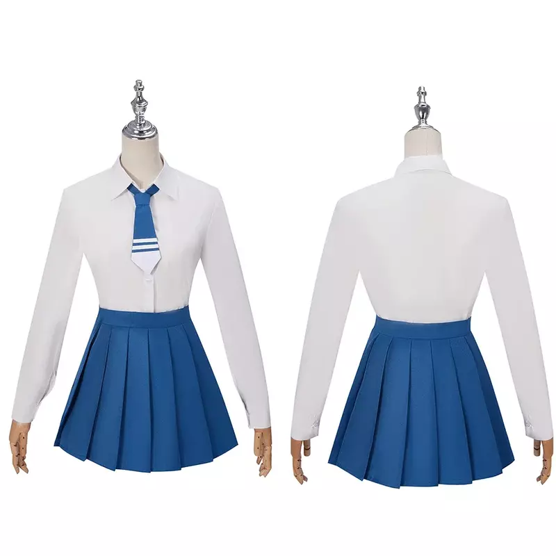Disfraces de Cosplay de Anime Mieruko chan Yotsuya Miko para mujer adulta, uniforme JK para niña, chaqueta, blusa, Falda plisada, pajaritas para Halloween