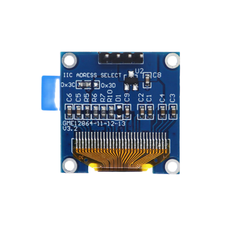 Módulo de exibição OLED para Arduino, placa de tela LCD, serial IIC, branco, azul, amarelo, SSD1306, 0,91, 0,96, 1,3 polegadas, 4 pinos, 128x64, 12864
