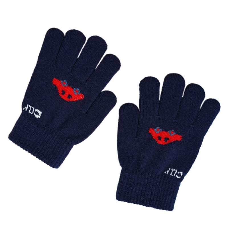 Jesienno-zimowe dziecięce ciepłe rękawiczki dzianiny Rękawiczki outdoorowe Cartoon Rękawiczki rozciętymi palcami