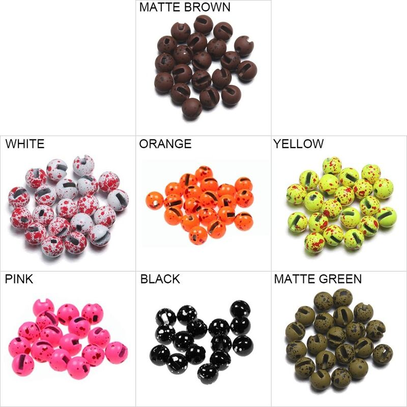 20Pcs/lot New High Quality 2.5mm/3.0mm/3.5mm/4.0mm Fishing Tungsten Alloy Tungsten Beads Fly Tying Material Slotted Bead