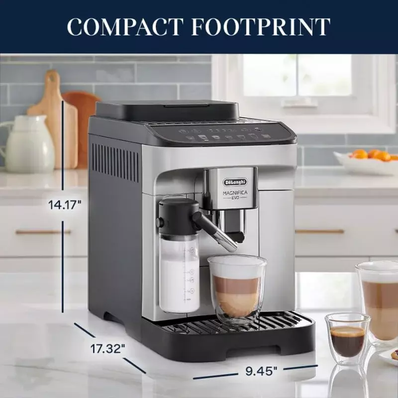 De'Longhi Magnifica Evo with LatteCrema System, Fully Automatic Machine Bean to Cup Espresso Cappuccino and Iced Coffee Maker, C
